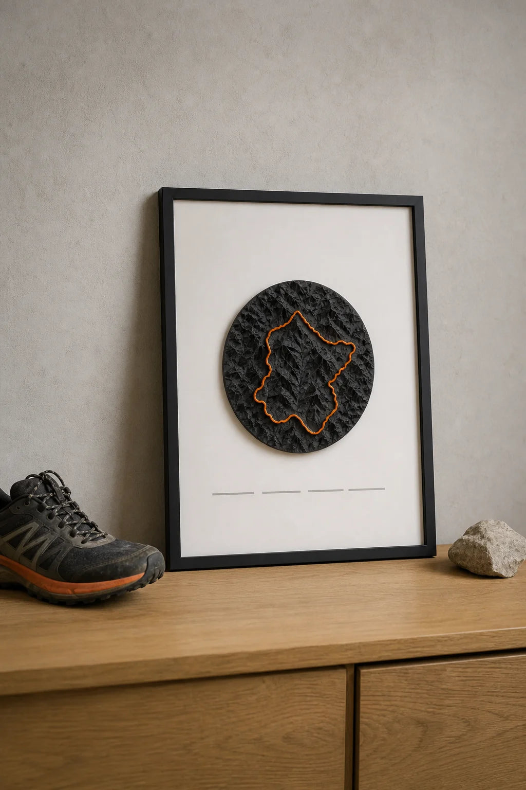 A trail memory in a black frame